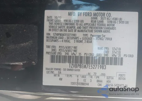 2014 Ford Mustang V6 Premium из США, поврежденный, VIN 1ZVBP8EM7E5271983